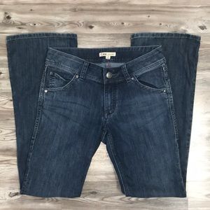 CAbi med. denim flare leg jean size 4
